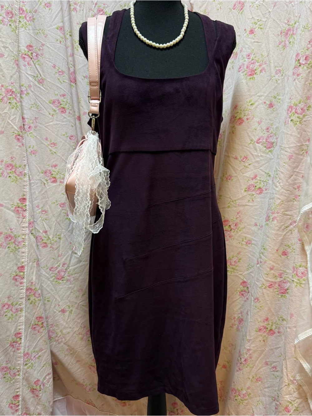 Guess Deep Plum Textured Dress